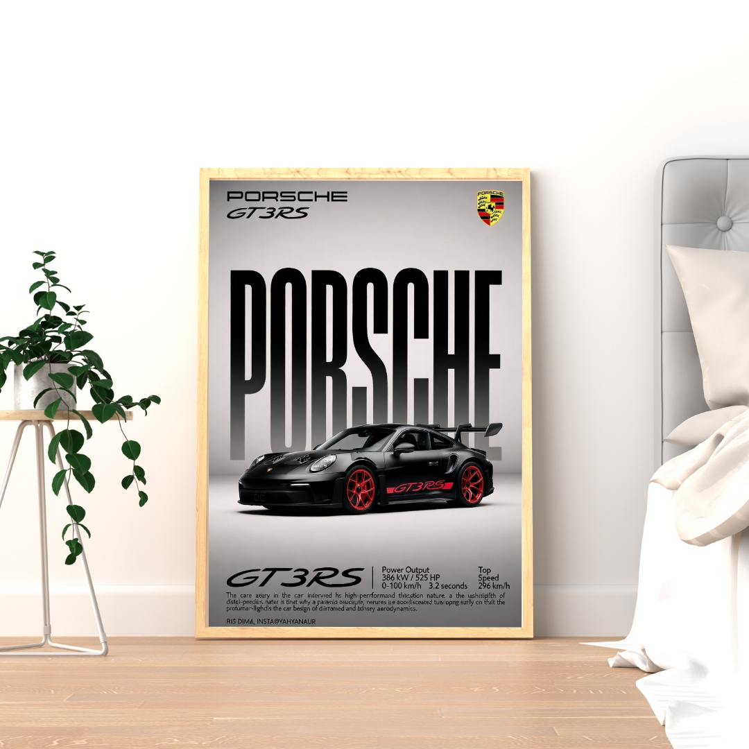 Porsche GT3 RS Performance Wall Poster | Iconic Supercar Art Print by Decorxhome
