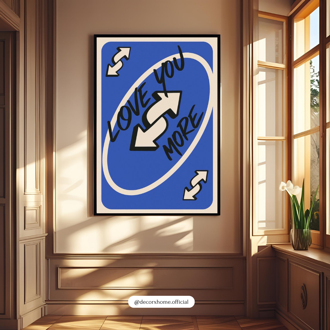 Love You More – Playful Arrow Card-Style Wall Poster