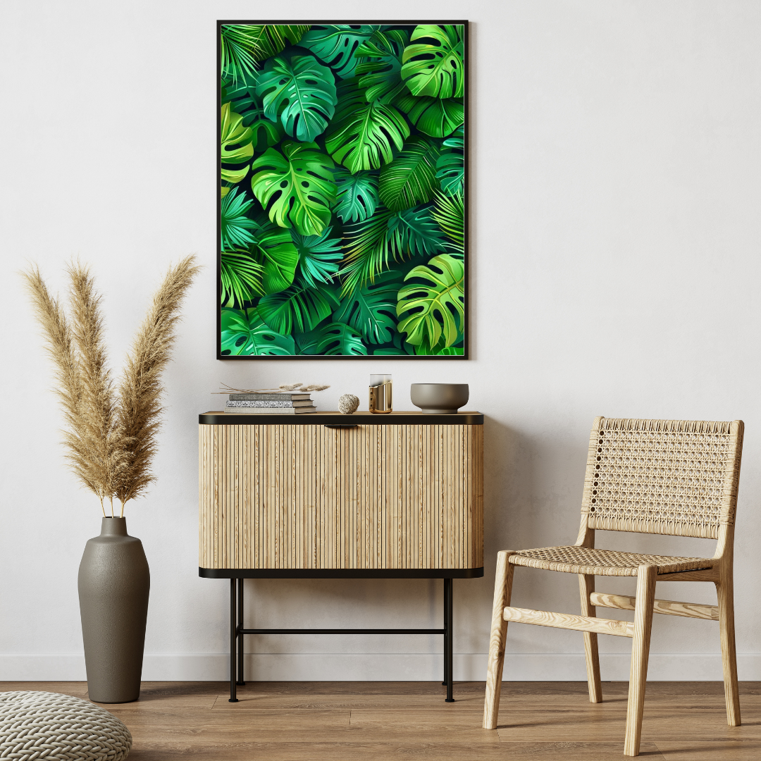 Tropical Green Leaves Wall Poster – Refresh Your Space with Nature 🌿✨