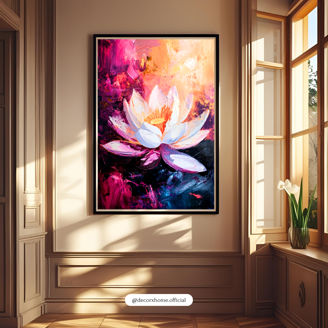Abstract Lotus Bloom Poster | Vibrant Floral Wall Art | Modern Botanical Decor by DecorxHome