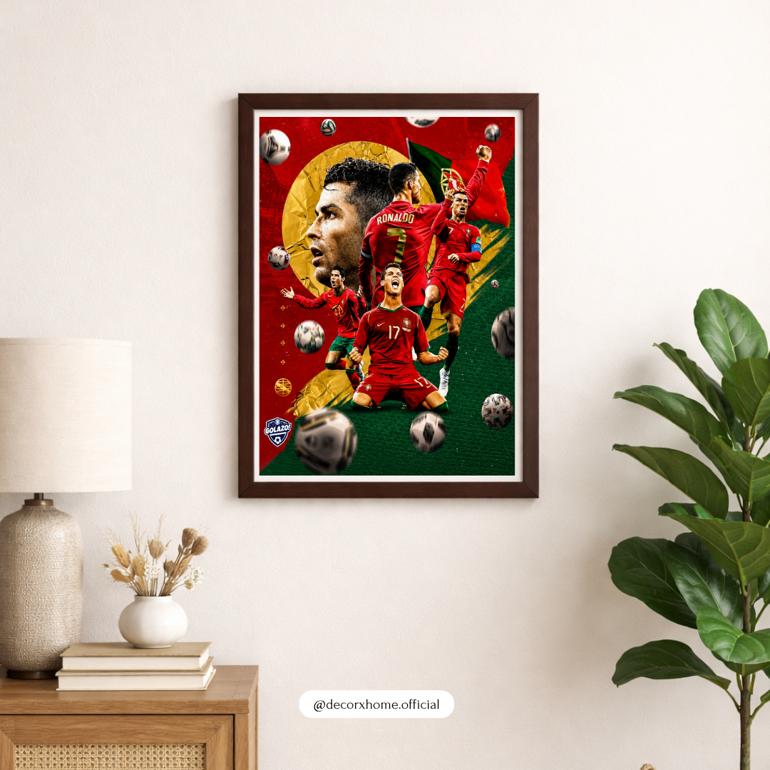 Cristiano Ronaldo Football Wall Art – CR7 Portugal Soccer Poster