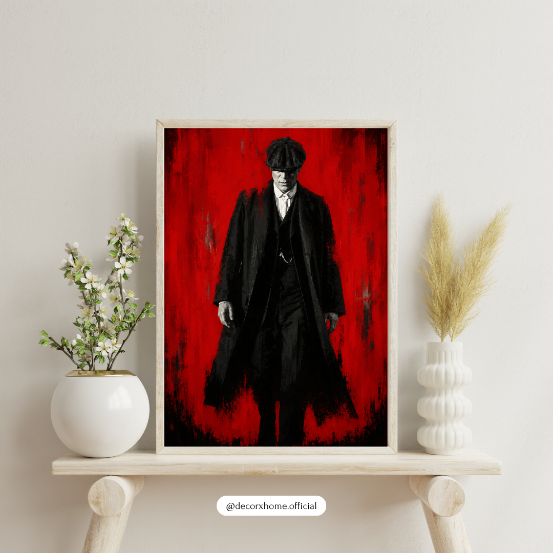 Crimson Noir Man Wall Art Poster | Dark Vintage Aesthetic Print | Decorexhome
