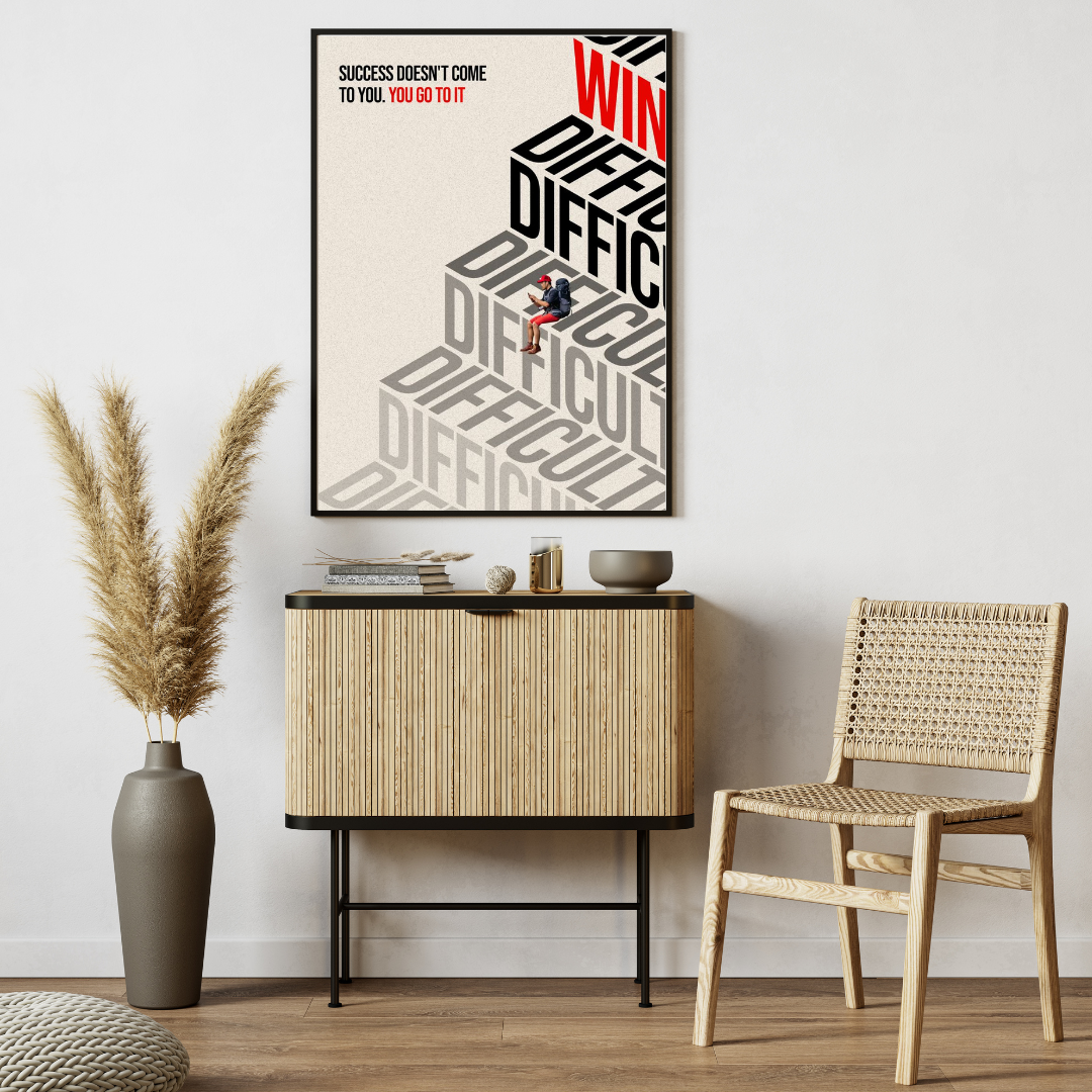 Success Motivation Wall Poster – Minimalist Home & Office Decor