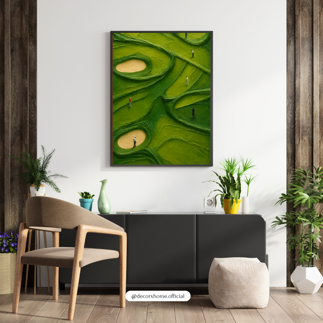 Decorexhome Abstract Golf Greens Wall Art Poster | Modern Golf Course Landscape Canvas Print | Luxury Sports Home Decor