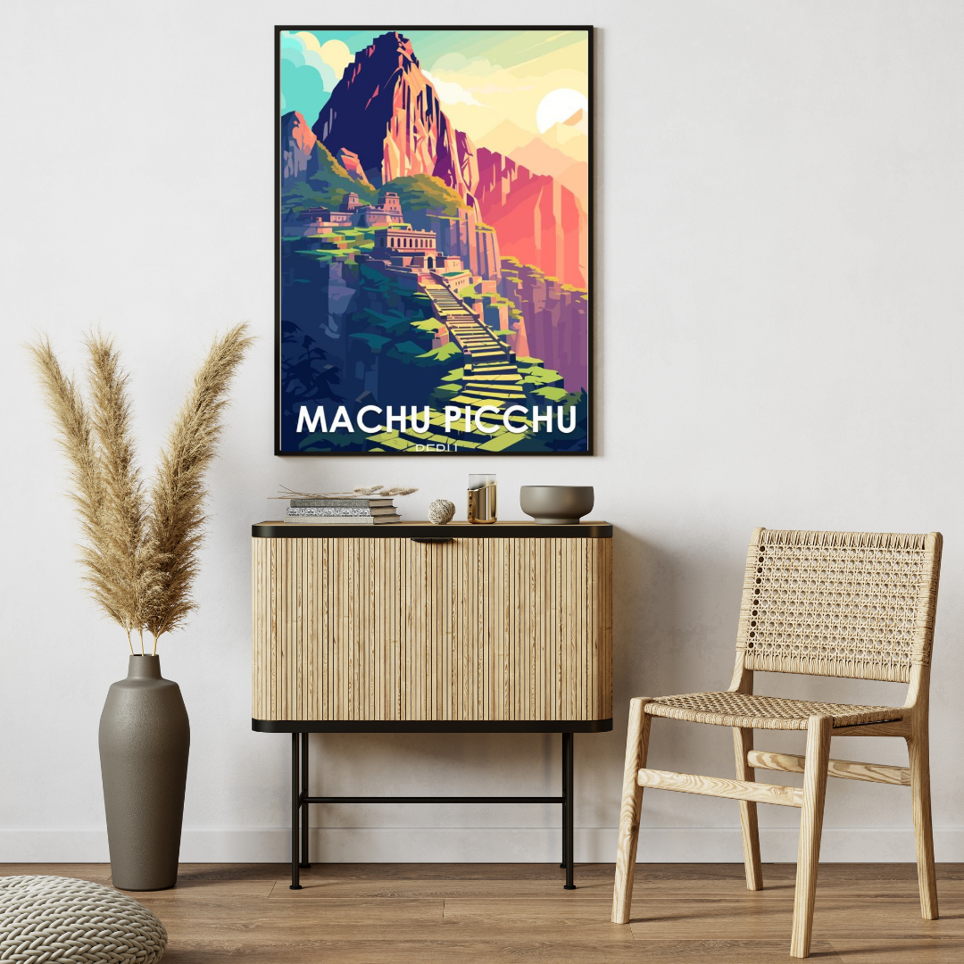 Machu Picchu Travel Wall Art Print – Framed Poster for Home & Office Decor