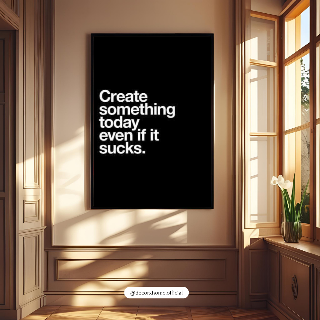 Create Something Today – Minimal Motivation Typography Wall Poster