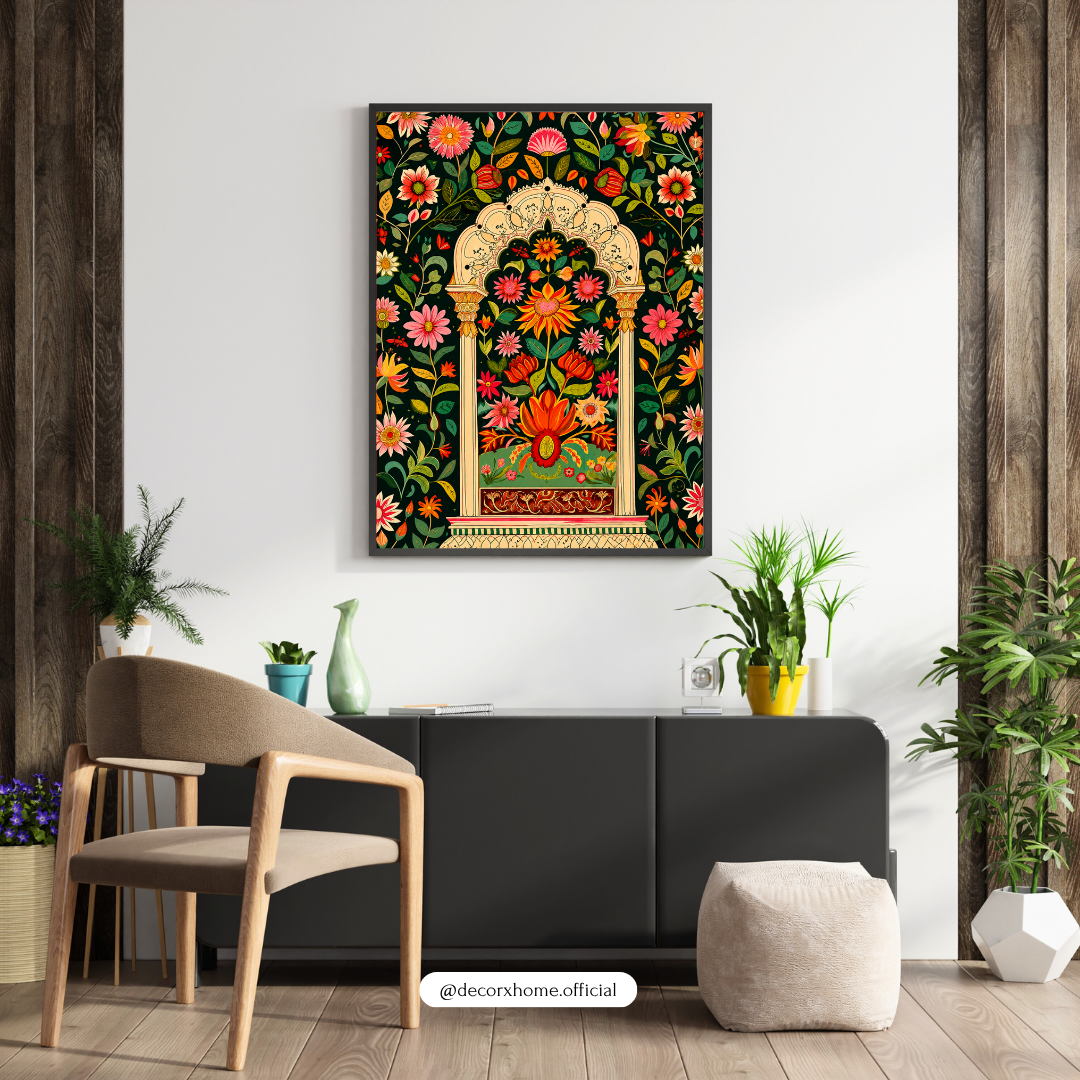 Decorxhome – Royal Floral Arch Heritage Wall Art Poster