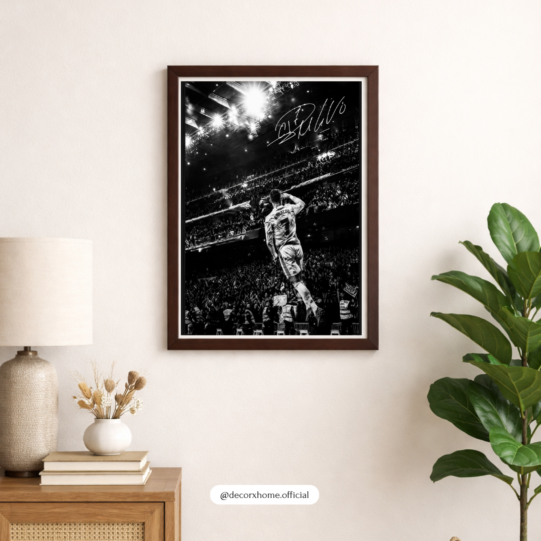 Cristiano Ronaldo Stadium Glory Black & White Wall Art Poster | DecorexHome