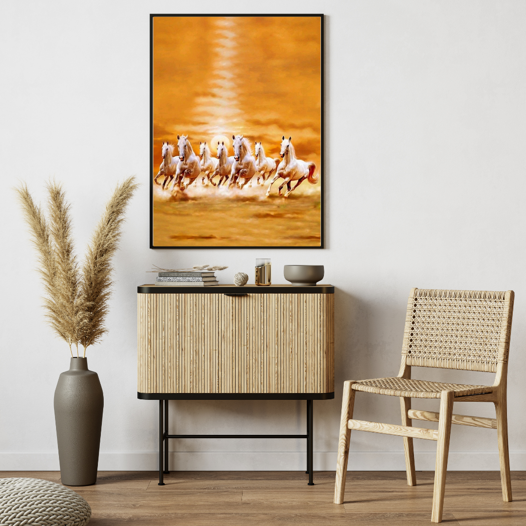 Seven White Horses – Spiritual Energy Wall Poster 🐎✨