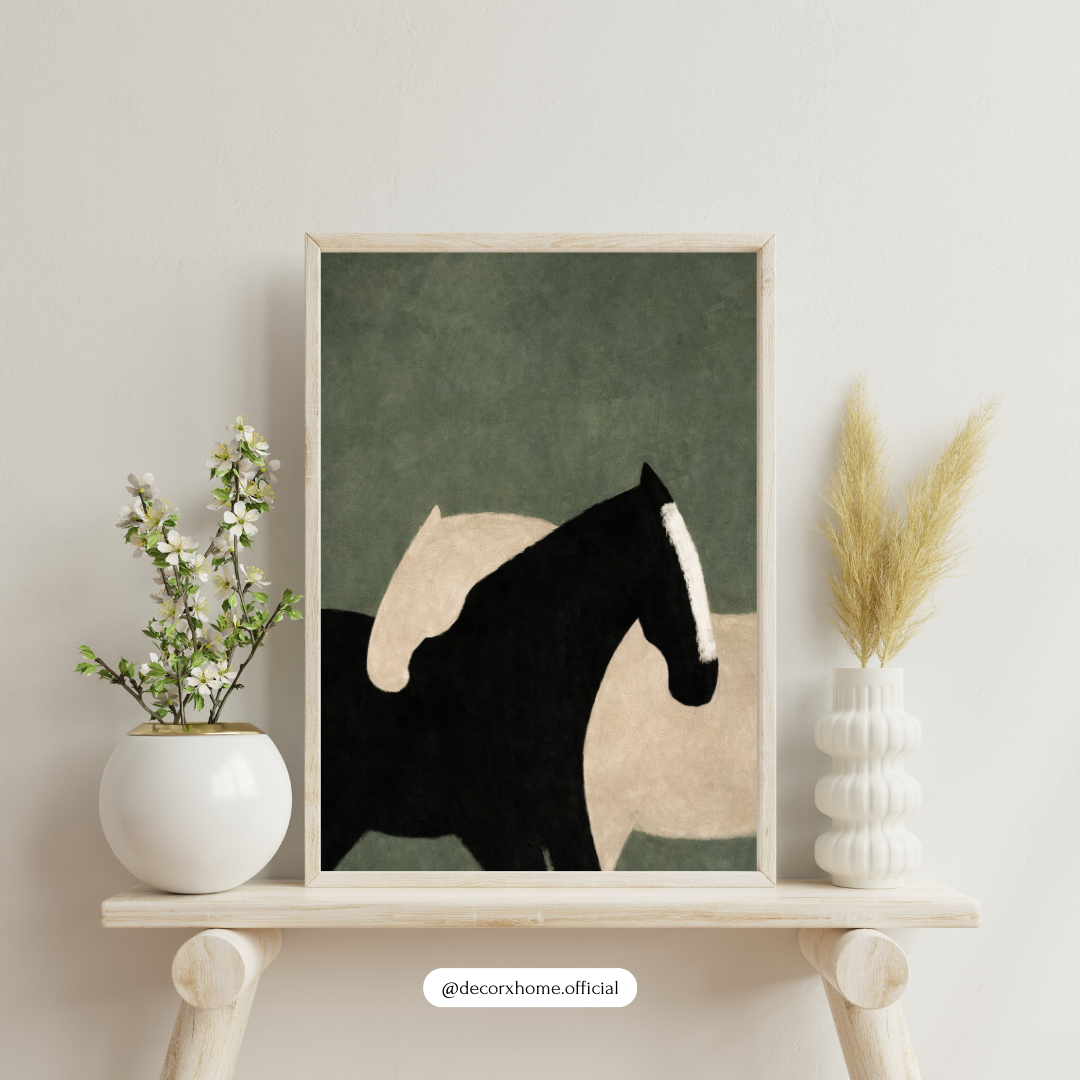 Minimalist Horse Silhouette Wall Art Poster – Modern Abstract Animal Design | Decorxhome