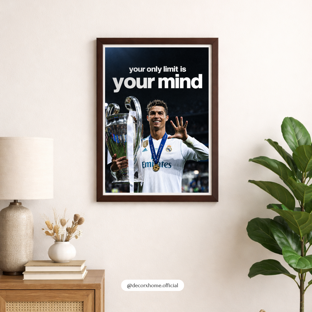 Cristiano Ronaldo “Your Only Limit Is Your Mind” Football Motivation Wall Poster | Decorexhome