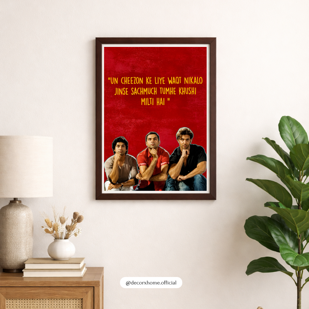 3 Idiots Poster | Bollywood Friendship Quote Wall Art | Indian Movie Artwork | Inspirational Hindi Movie Décor | College & Friendship Wall Art | Decorexhome