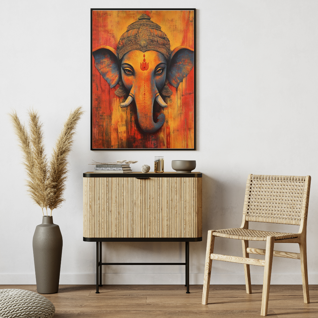 Divine Lord Ganesha Spiritual Wall Poster 🕉️✨