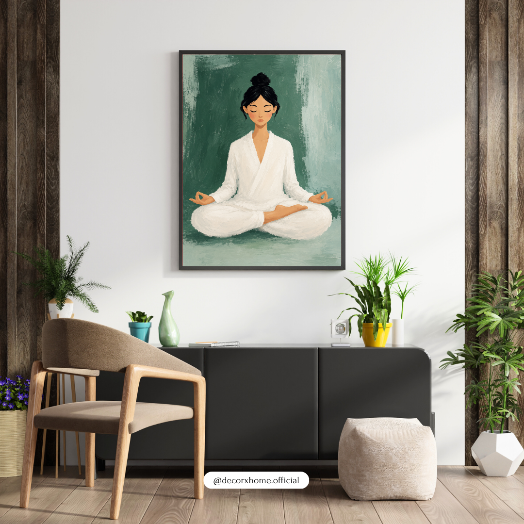 Decorxhome – Peaceful Meditation Girl Wall Art Poster