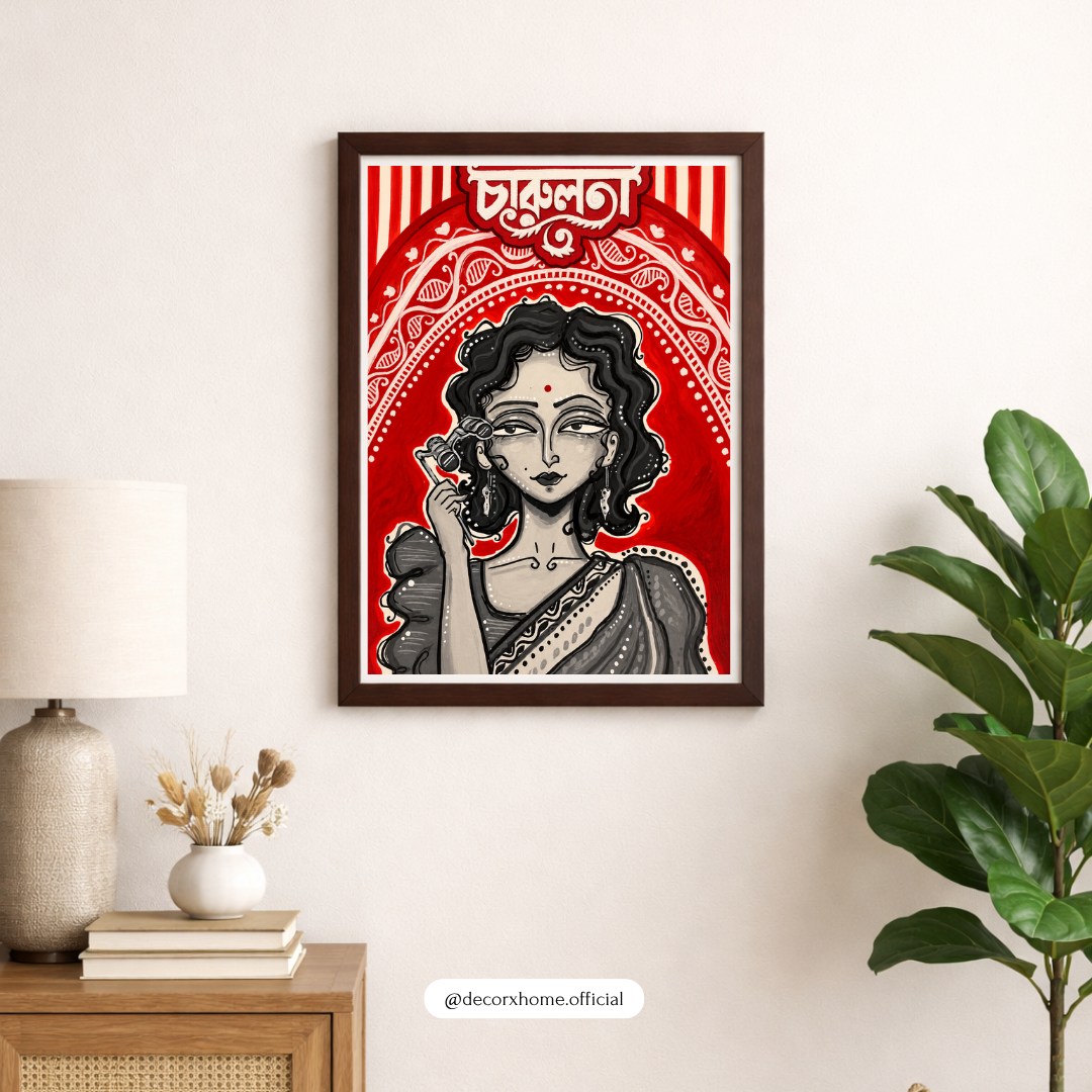Bengali Traditional Woman Art Poster – Elegant Bengali Folk Style Wall Decor