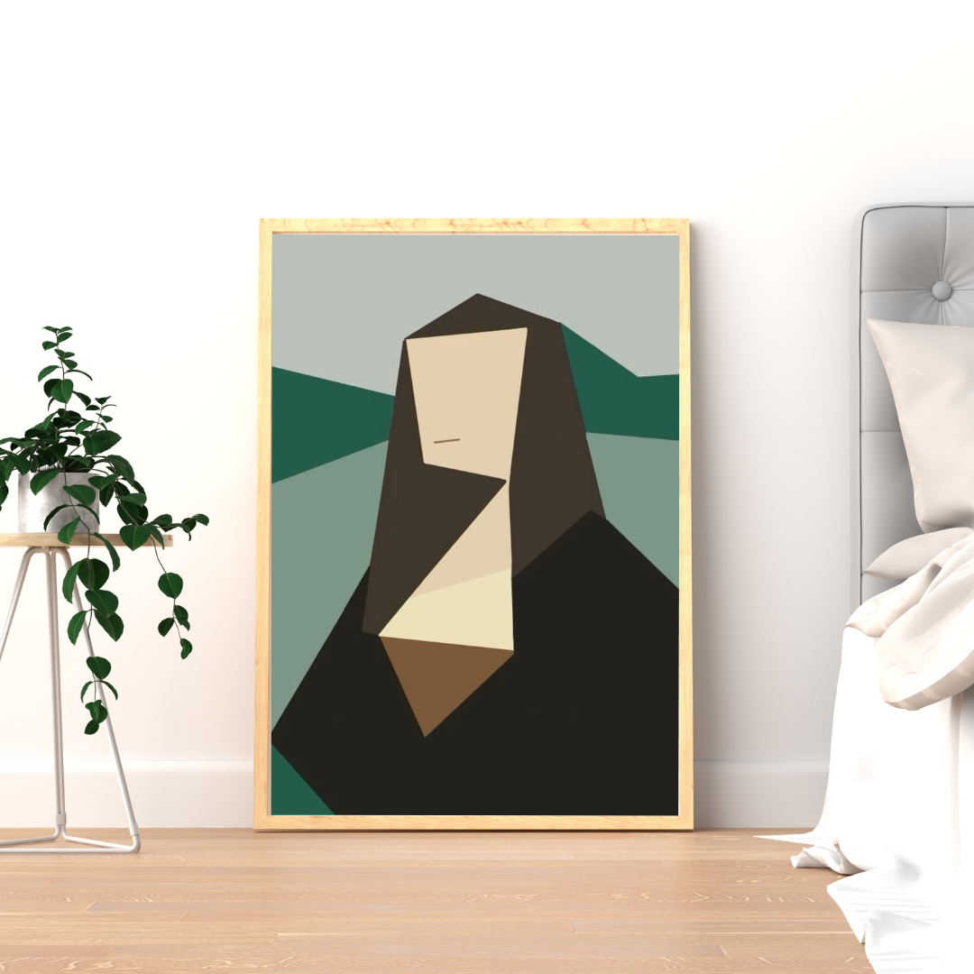 Abstract Mona – Modern Geometric Portrait Framed Poster | Decorxhome
