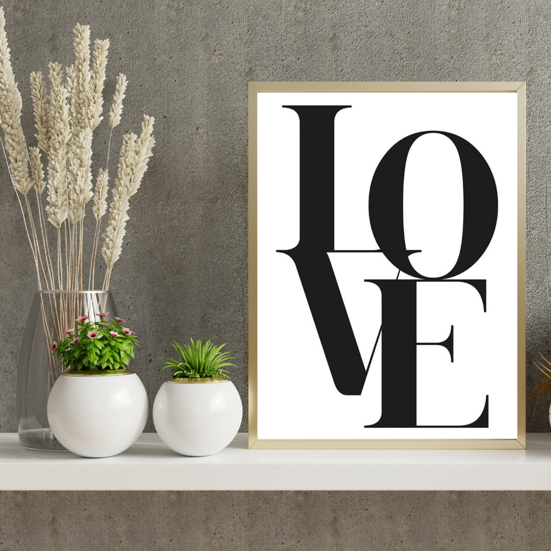 LOVE – Modern Bold Typography Minimal Wall Poster