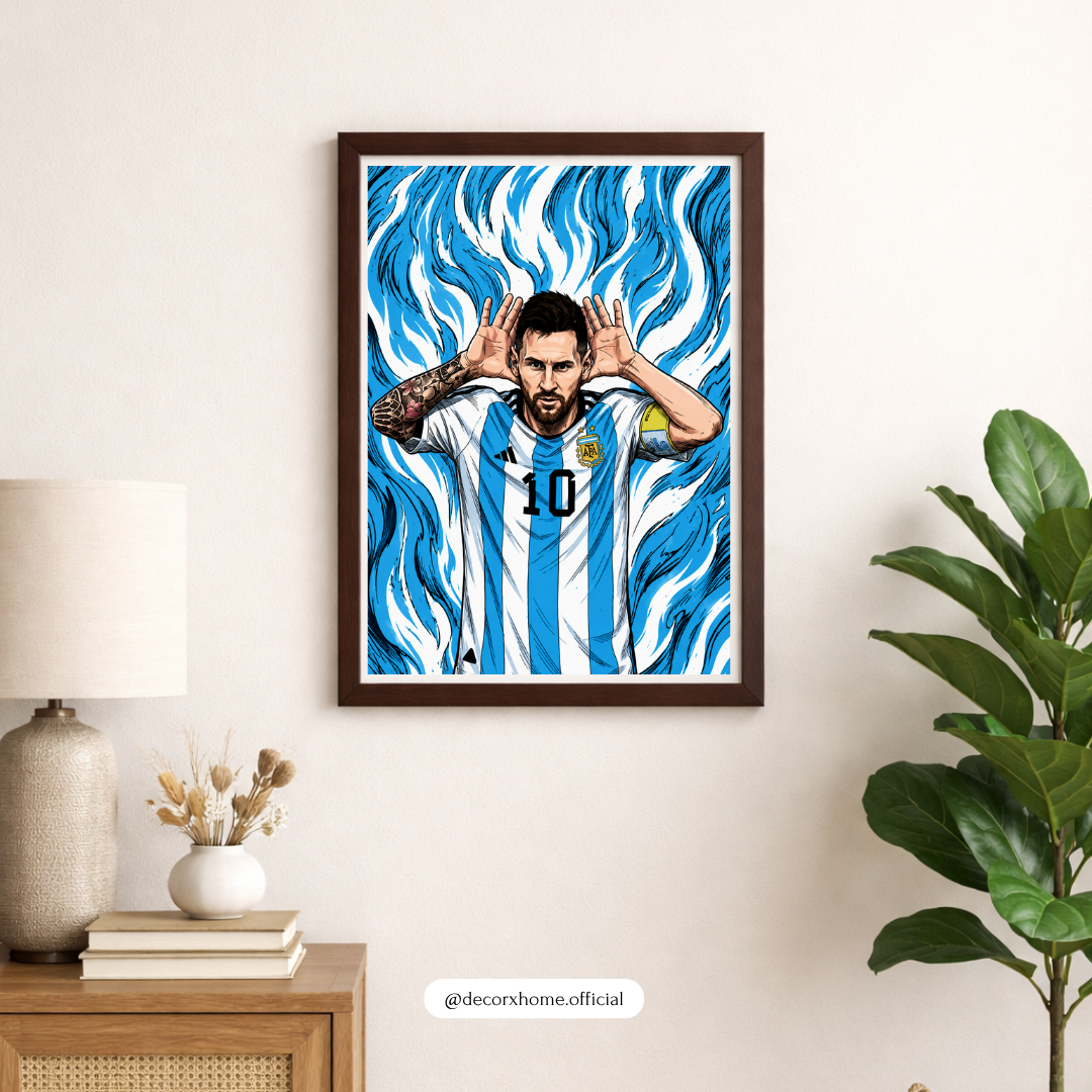 Lionel Messi Argentina Football Wall Art – Iconic #10 Sports Poster