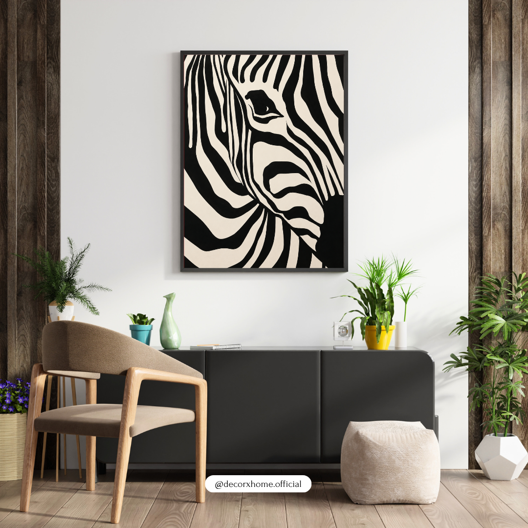 Decorxhome – Minimalist Zebra Monochrome Wall Art Poster