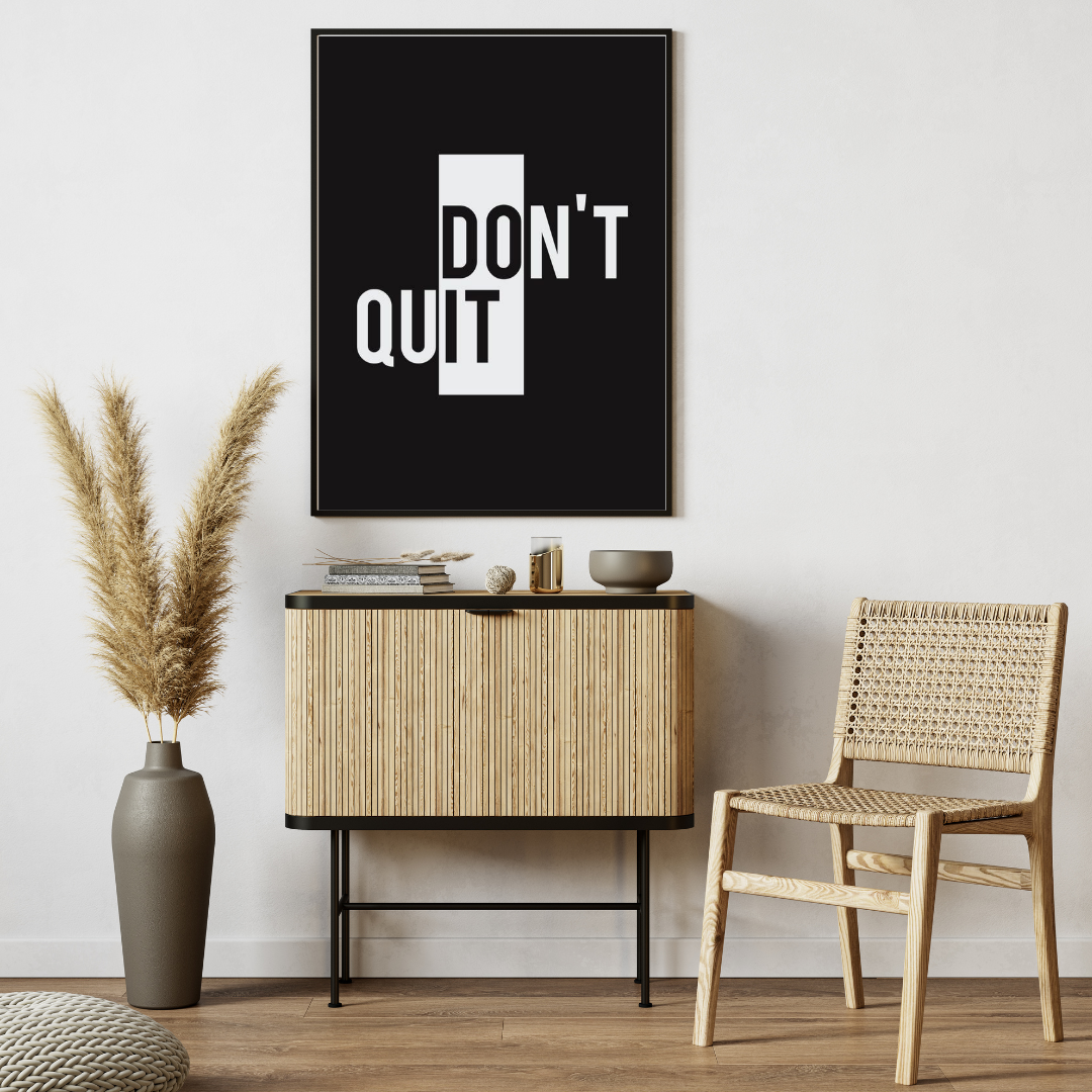Motivational Wall Poster – Don’t Quit Modern Typography