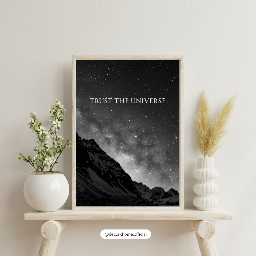 Trust the Universe Motivational Poster – Galaxy Night Sky Quote Wall Art | Decorxhome