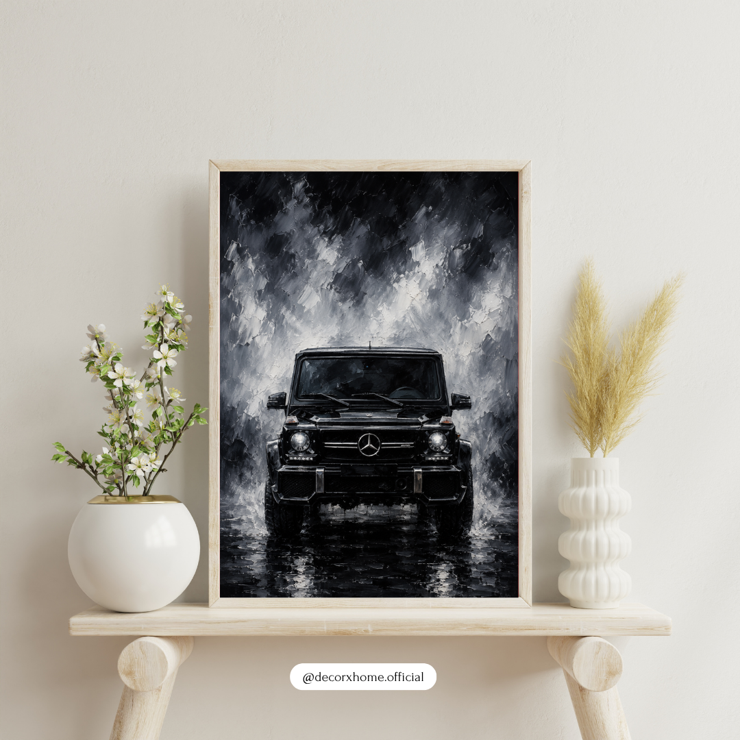 Black G-Wagon Wall Art Poster | Luxury SUV Automotive Print | Dark Modern Car Artwork | Decorexhome