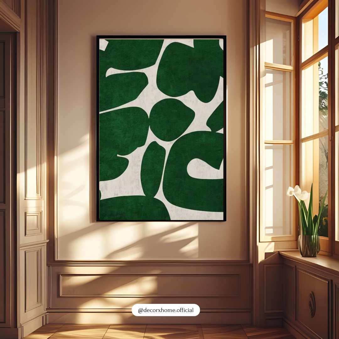 Green Organic Shapes Abstract Poster – Modern Minimal Wall Art