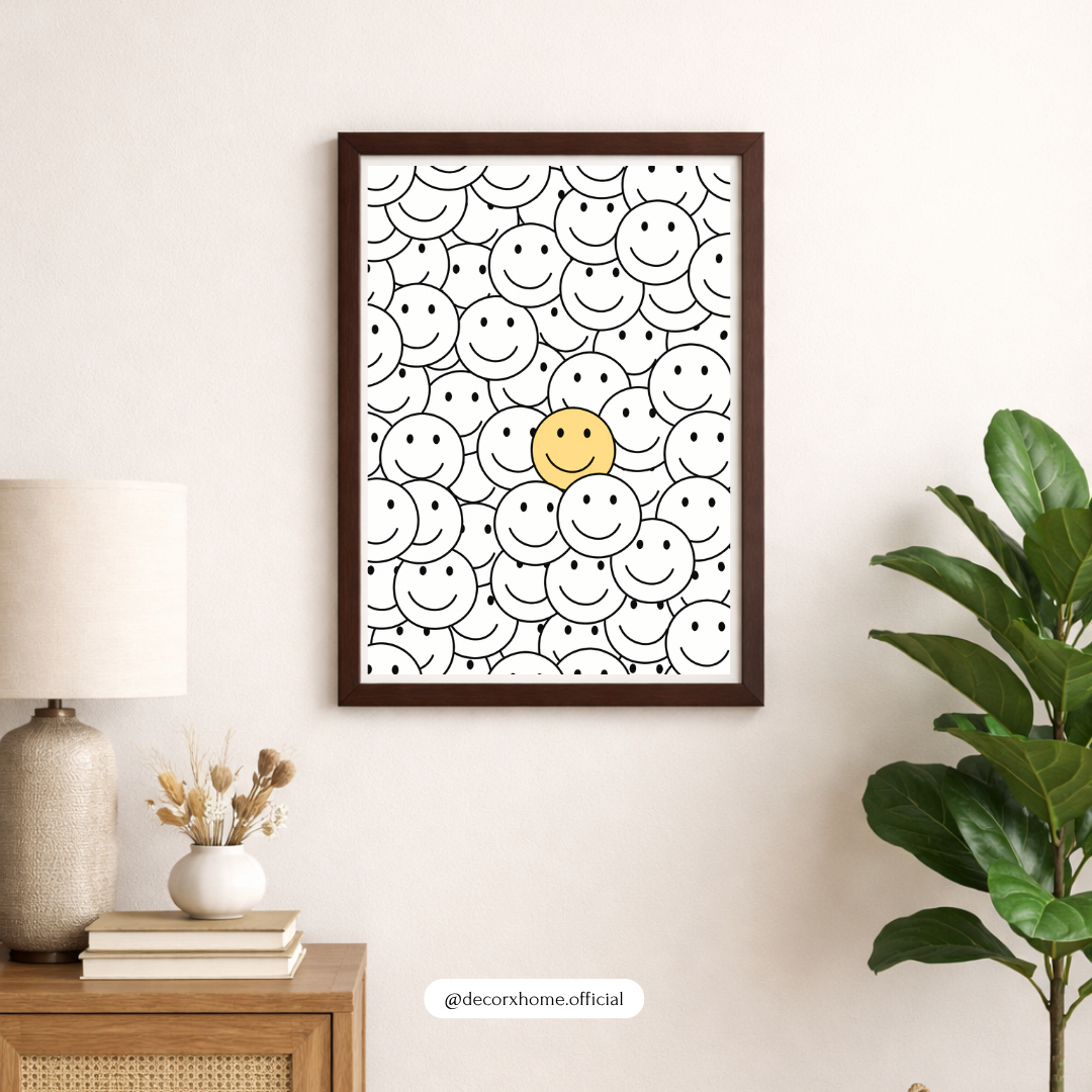 Stand Out Smiley Face Poster | Minimalist Positive Wall Art by DecorxHome