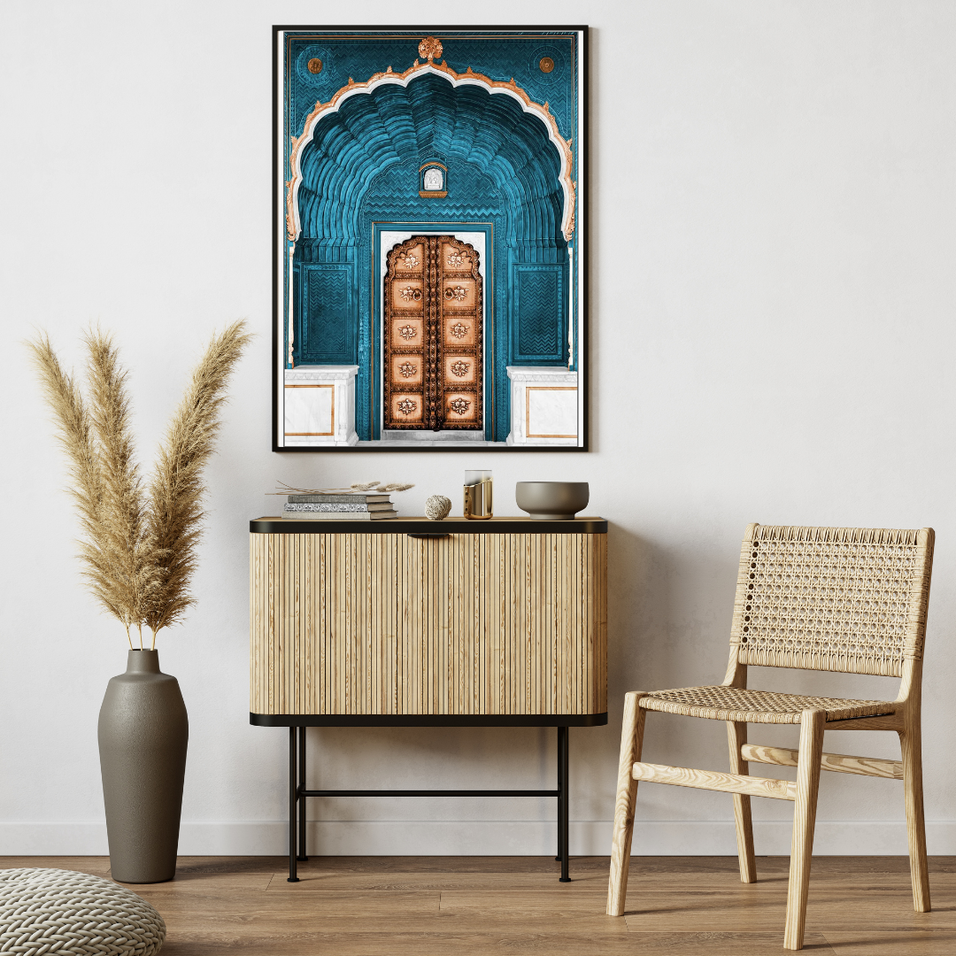 Royal Rajasthani Doorway Poster – Heritage Wall Art of India’s Architectural Grandeur 🏰✨