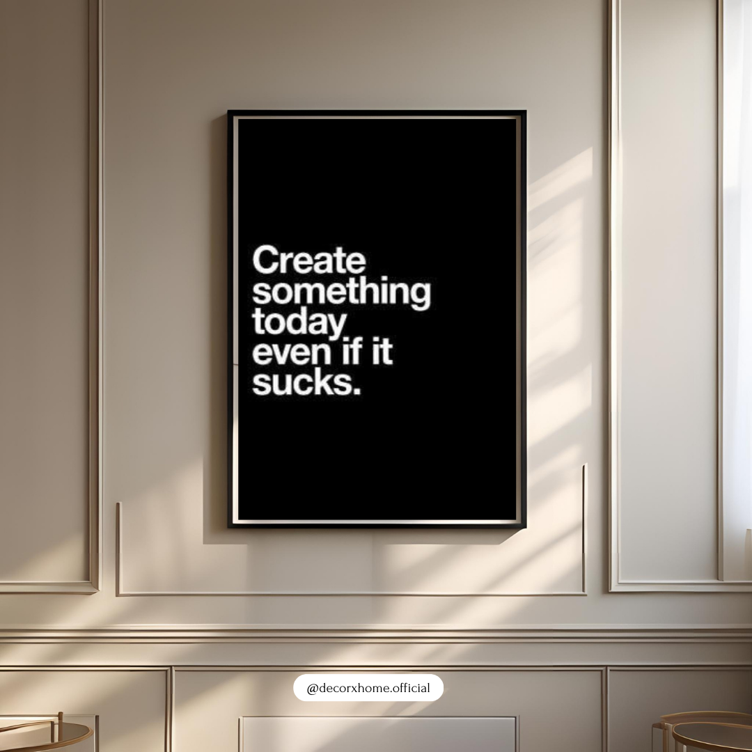 Create Something Today – Minimal Motivation Typography Wall Poster