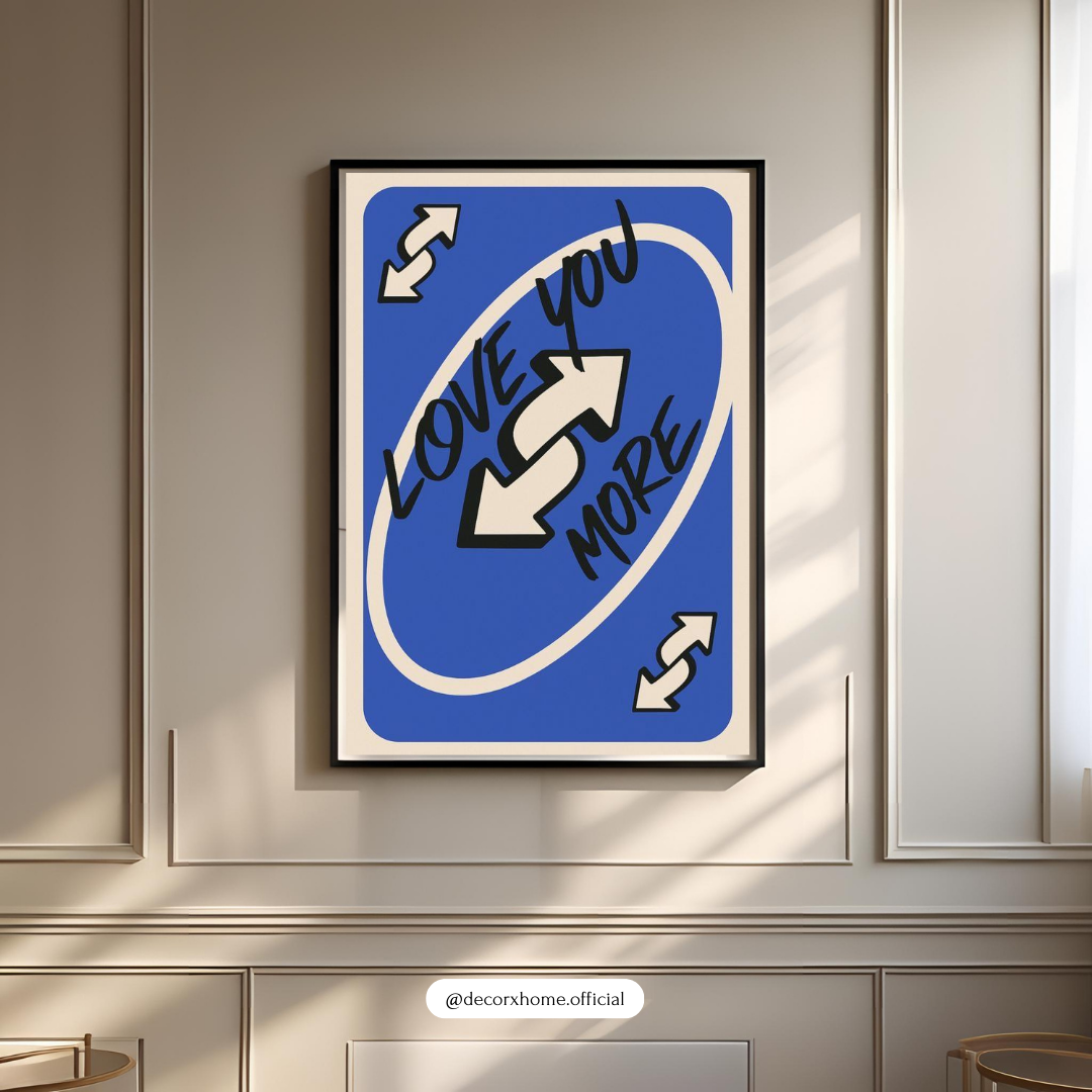 Love You More – Playful Arrow Card-Style Wall Poster