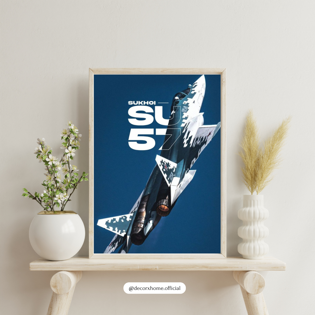 Sukhoi SU-57 Stealth Fighter Jet – Premium Aviation Wall Poster