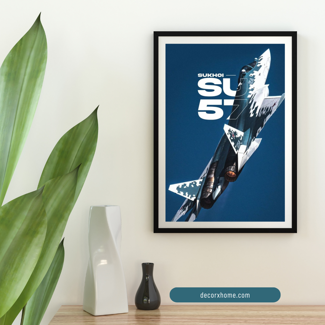 Sukhoi SU-57 Stealth Fighter Jet – Premium Aviation Wall Poster