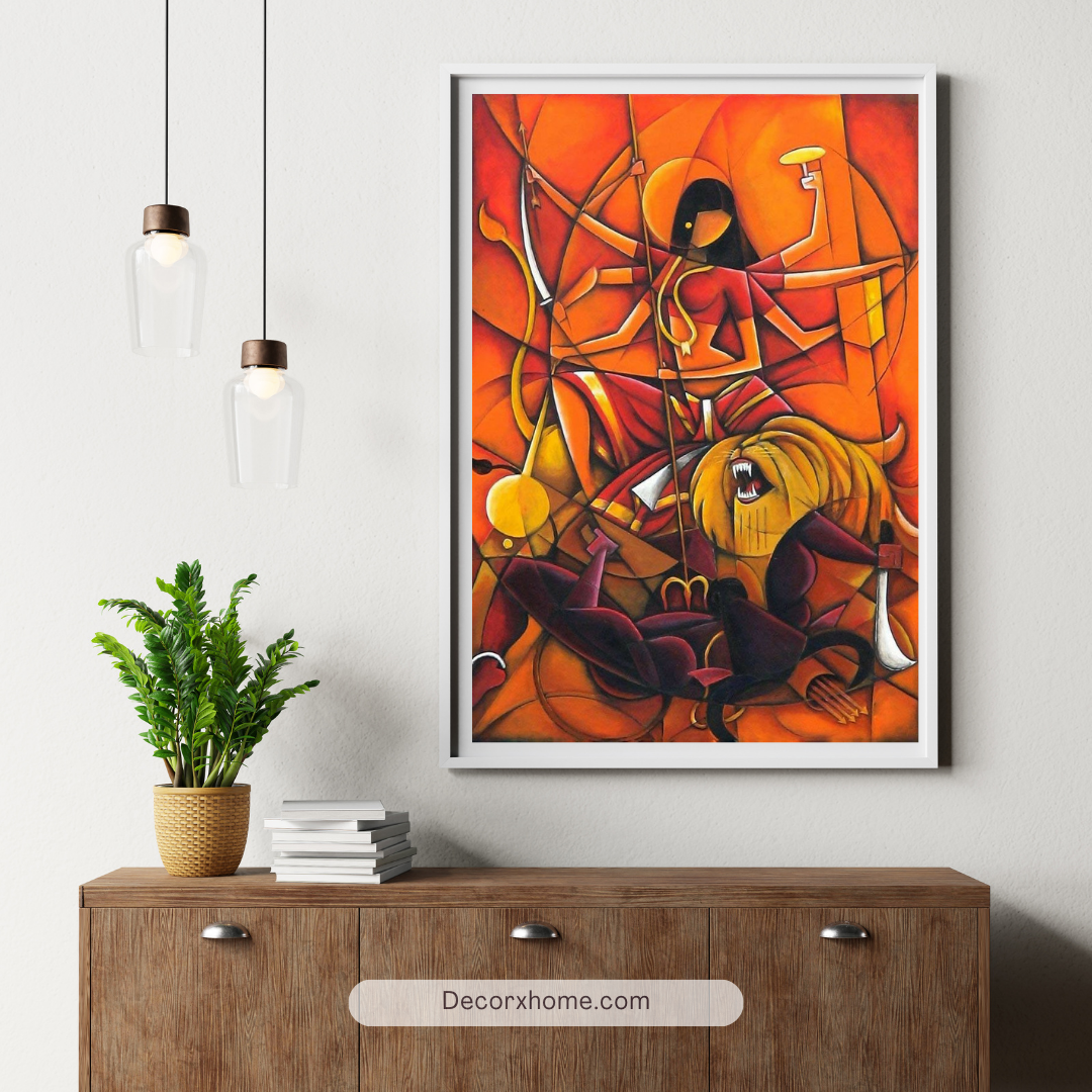 Maa Durga Divine Warrior Spirit – Abstract Strength & Power Wall Poster