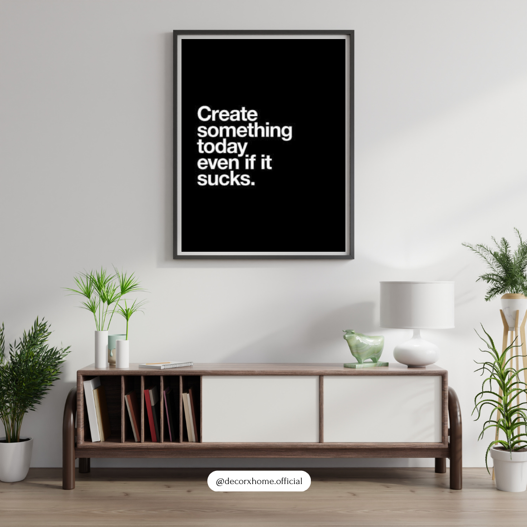 Create Something Today – Minimal Motivation Typography Wall Poster
