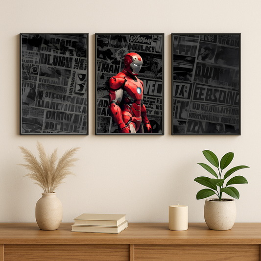 🔥 Superhero Legend 3-Panel Wall Art | Modern Canvas Set
