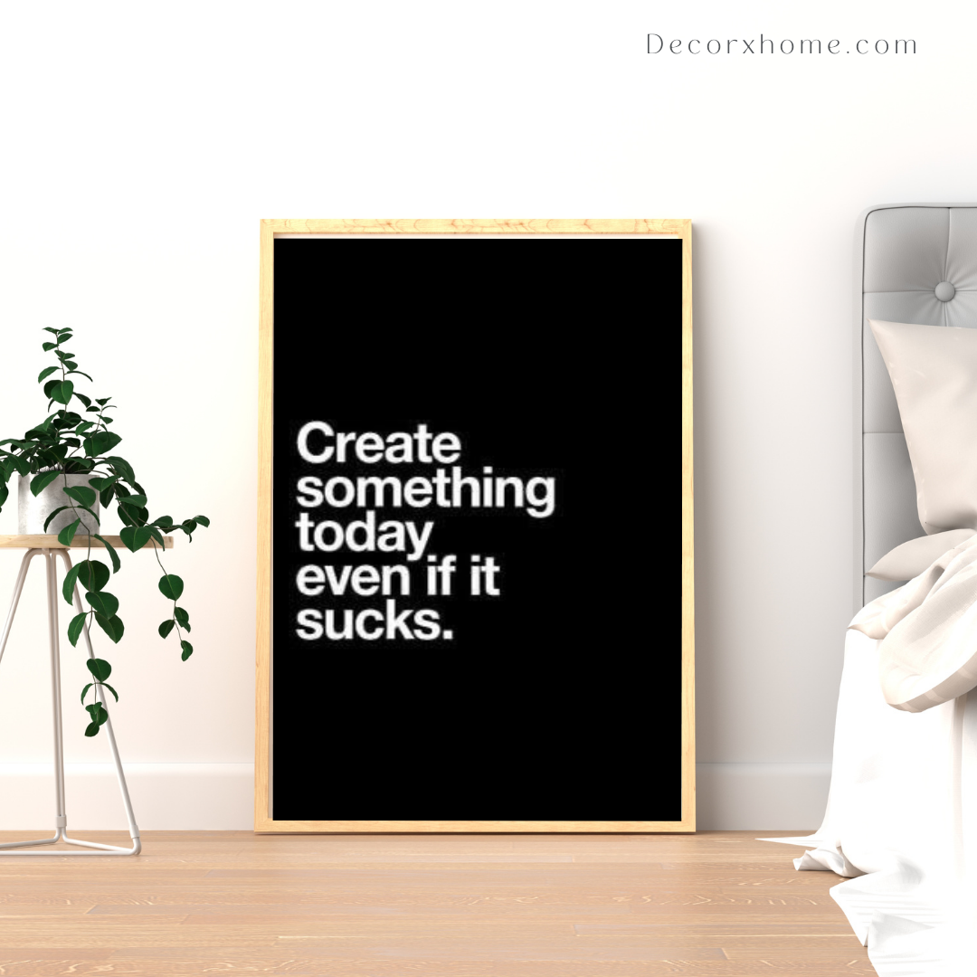 Create Something Today – Minimal Motivation Typography Wall Poster